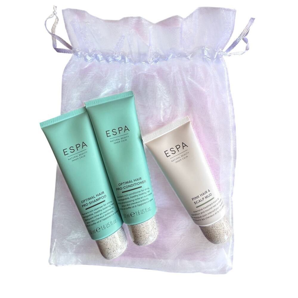 ESPA Haircare Travel Set Pink Scalp Mud + Optimal Pro Shampoo & Conditioner 50ml